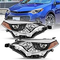 Vista 9 de SOCKIR Conjunto de faros delanteros para 2014 2015 2016 Toyota Corolla Base/CE/C/LE Eco/LE/L/S Plus/S/Sedan de 4 puertas. Proyector LED de repuesto