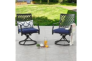 PatioFestival Modern Blue Iron Outdoor Chairs (Set of 2, Swivel Rocker Dining...
