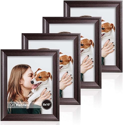 Miniatura 21 de iRahmen Juego de 4 portarretratos de 8 x 10 pulgadas, marco de fotos vintage rústico marrón con cristal real, marcos de 8 x 10 pulgadas para montaje
