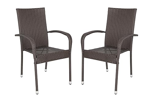 BALKENE HOME 67979 Hialeah 2pc Wicker Dining Chair Set