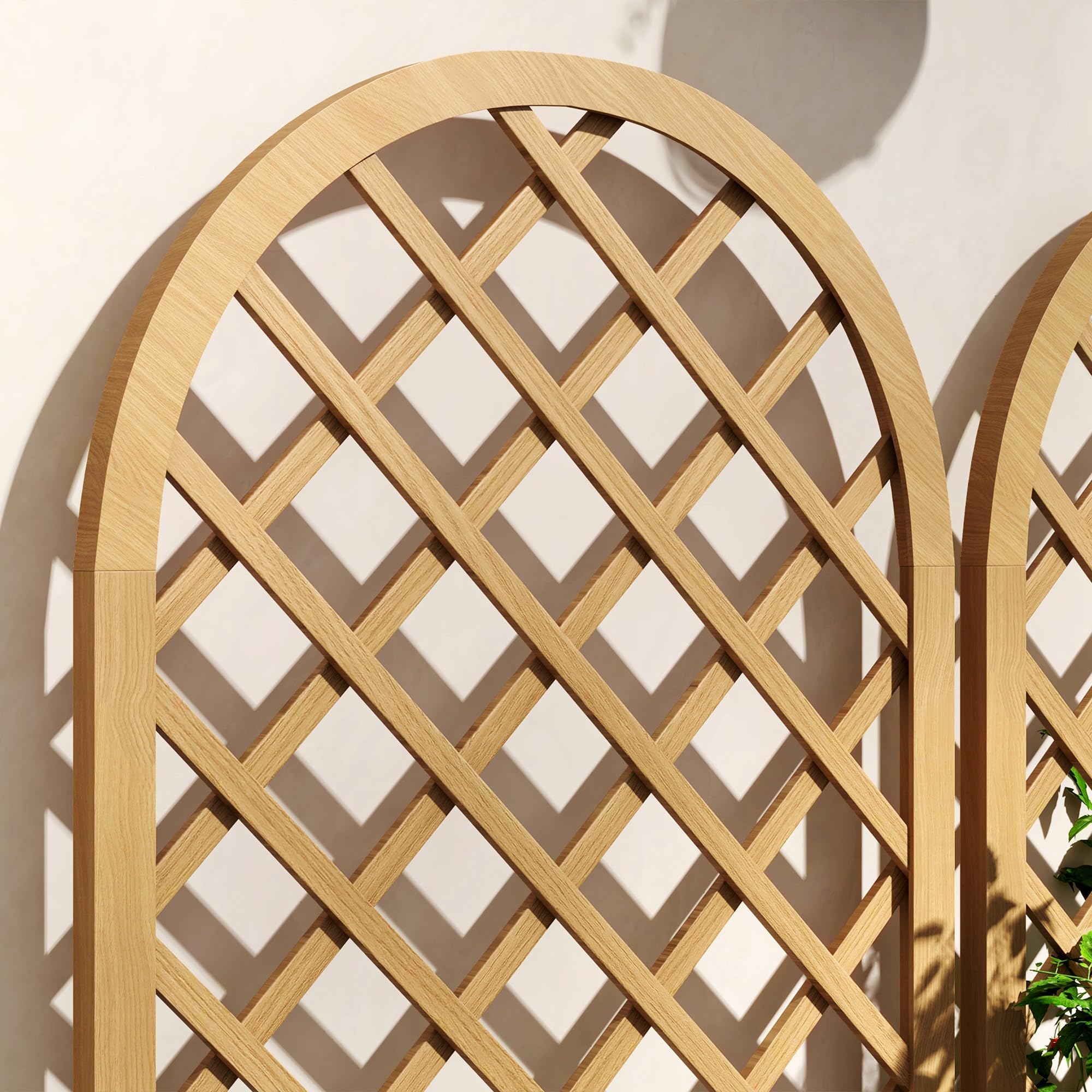 Outsunny Set di 2 tralicci in legno per il giardino - pannello ad arco per piante rampicanti - dim. un pannello: 60L x 120H cm