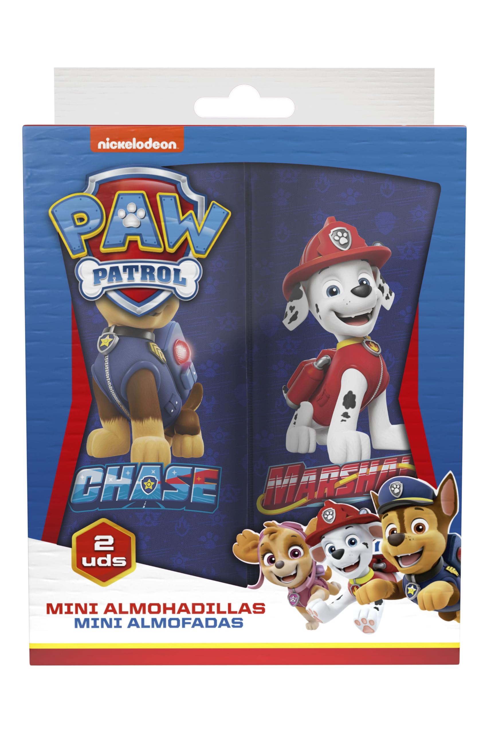 PAW PATROL Zestaw 2 mini nakładek na pasek dla chłopców z Chase i Marshallem nakładki na pas dziecięcy z figurkami Chase i Marshall. Idealne do pasów bezpieczeństwa dzieci. Wyjątkowo wygodne i