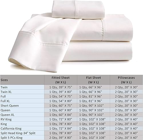 Miniatura 7 de Sábanas de cama 100% algodón orgánico de bolsillo extra profundo, tamaño King, marfil, sábanas orgánicas, sábanas de satén de algodón orgánico de