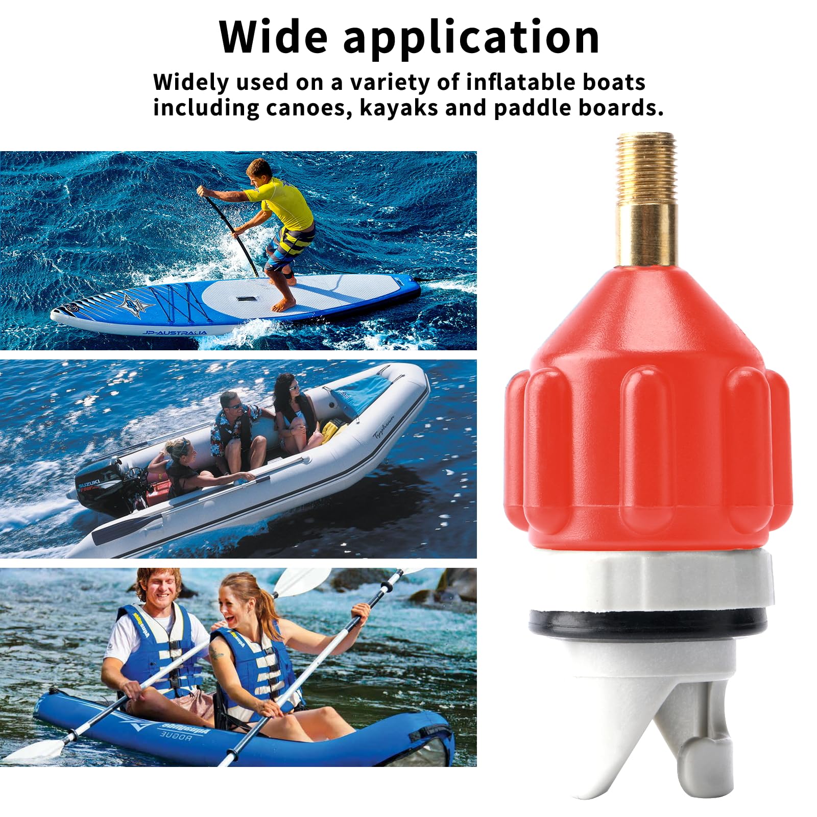 yuejuhe SUP Pump Adaptor Converter, Paddle Board Pump Adaptor with 4 Air Valve Nozzles - Image 7