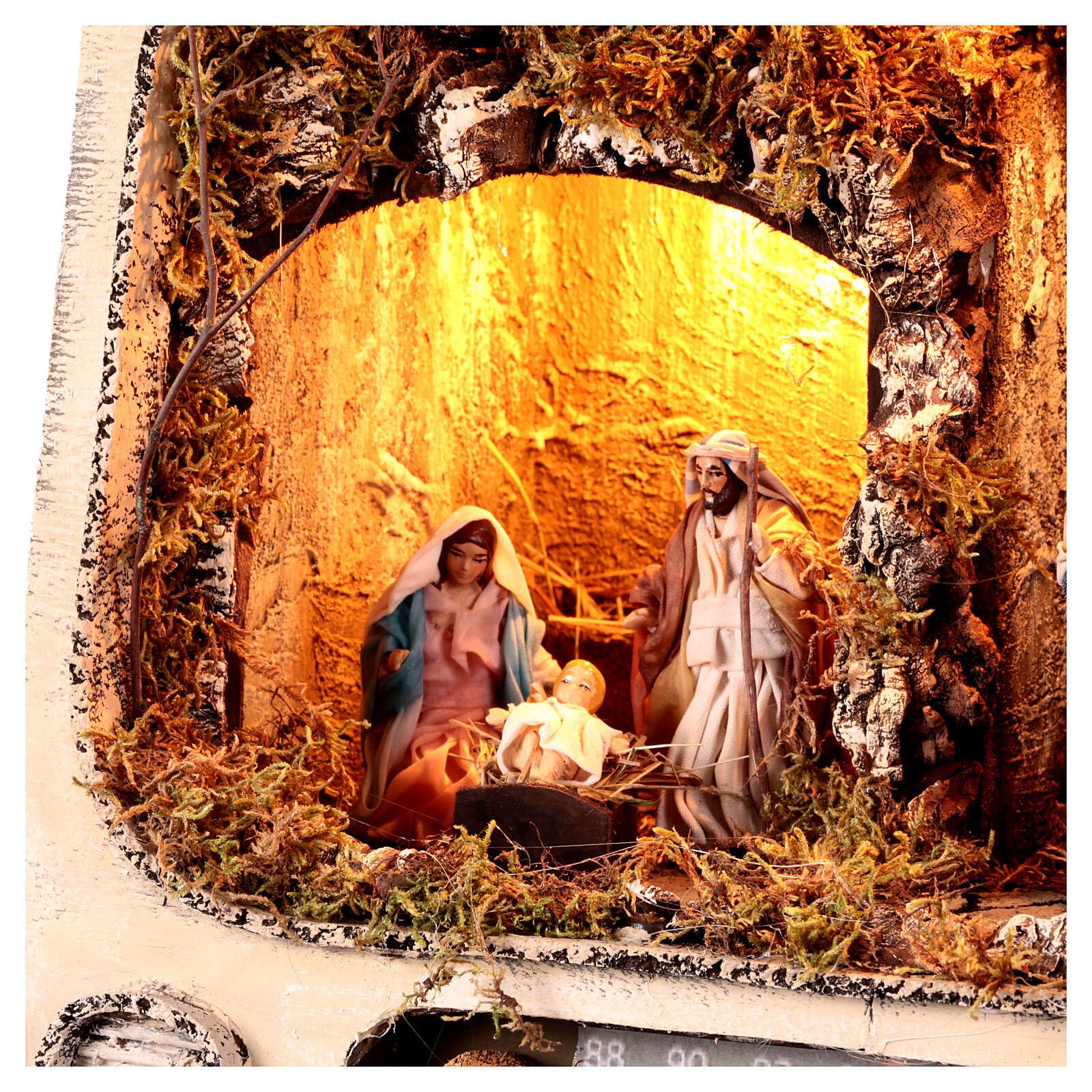Holyart Presepe Napoletano: Radio presepe napoletano 8 cm luce led 30x40x20 cm, Vuota