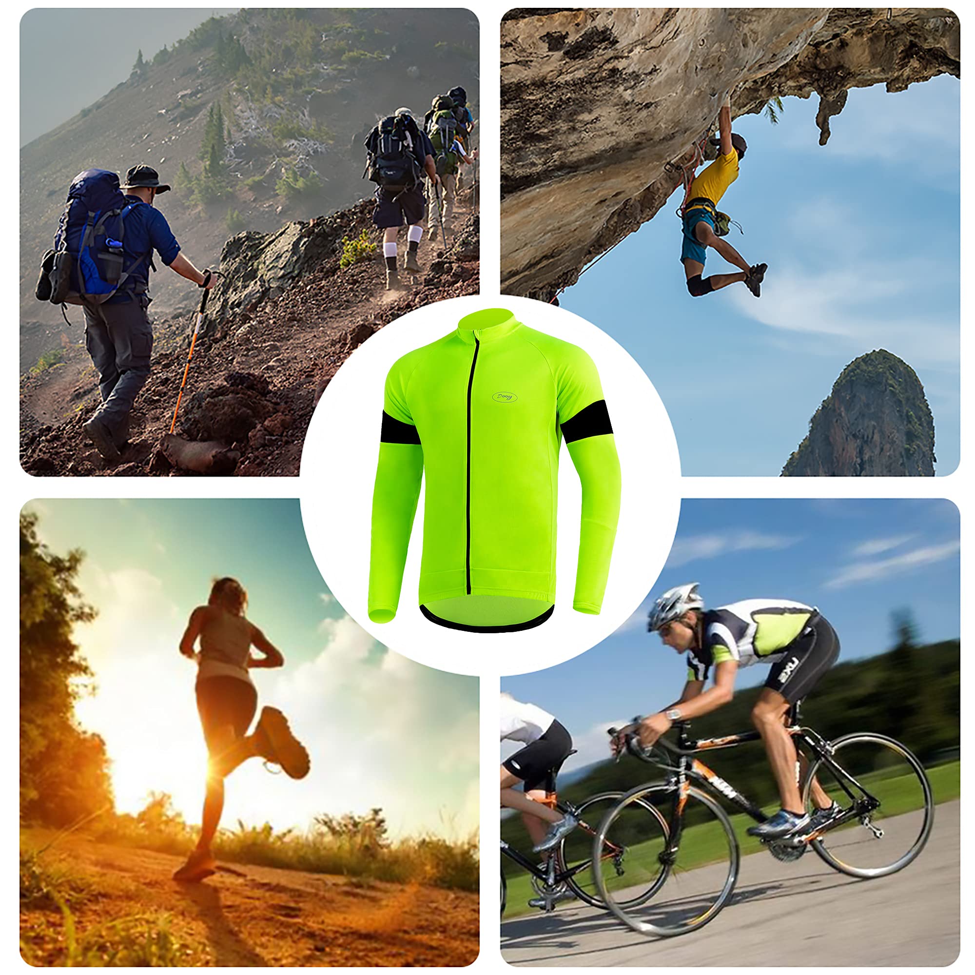 Herren-Fahrradtrikot, langärmelig, 3 + 1 Taschen, atmungsaktiv, schnell trocknendes MTB-Shirt
