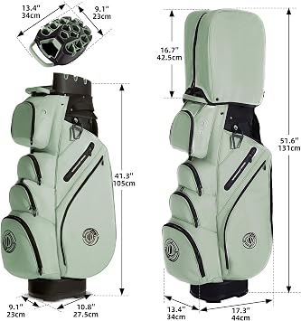 Shopsource 14 Way Golf Cart Bag with Molded Lock Top n Upgrade 900D Oxford