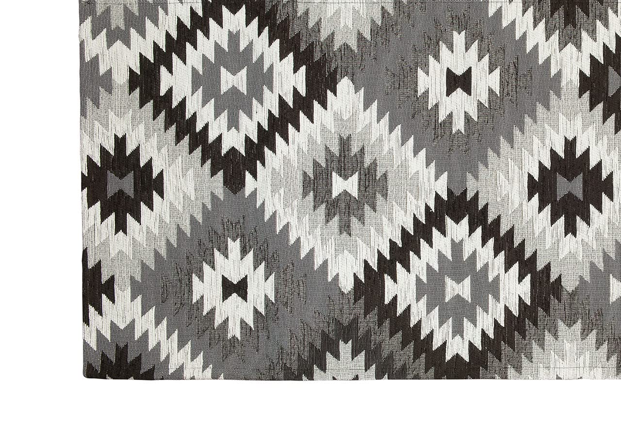 BIANCHERIAWEB By Suardi - Lot de 2 tapis d'ameublement antidérapant pour chambre salon, motif abstrait, géométrique, 65 x 110, noir