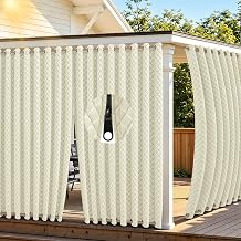 Outdoor Curtains for Patio with Zipper Blackout Gazebo Curtains