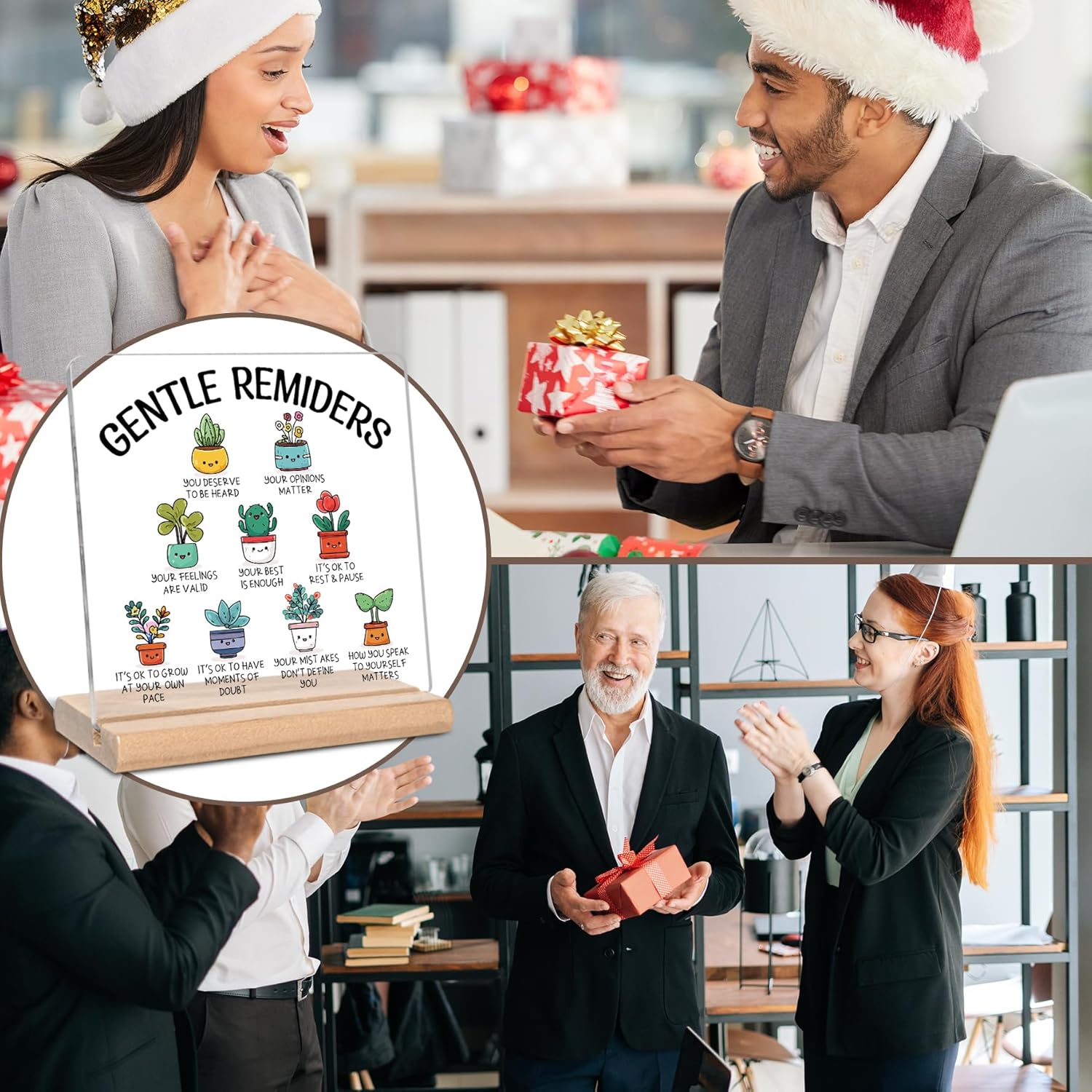 Gentle Reminders Acrylic Plaque Sign, Therapy Office School Counselling Office Gifts for Counselor, Psychologist, Therapist, Inspirational Mental Health Gifts for Teachers, Students - Image 3