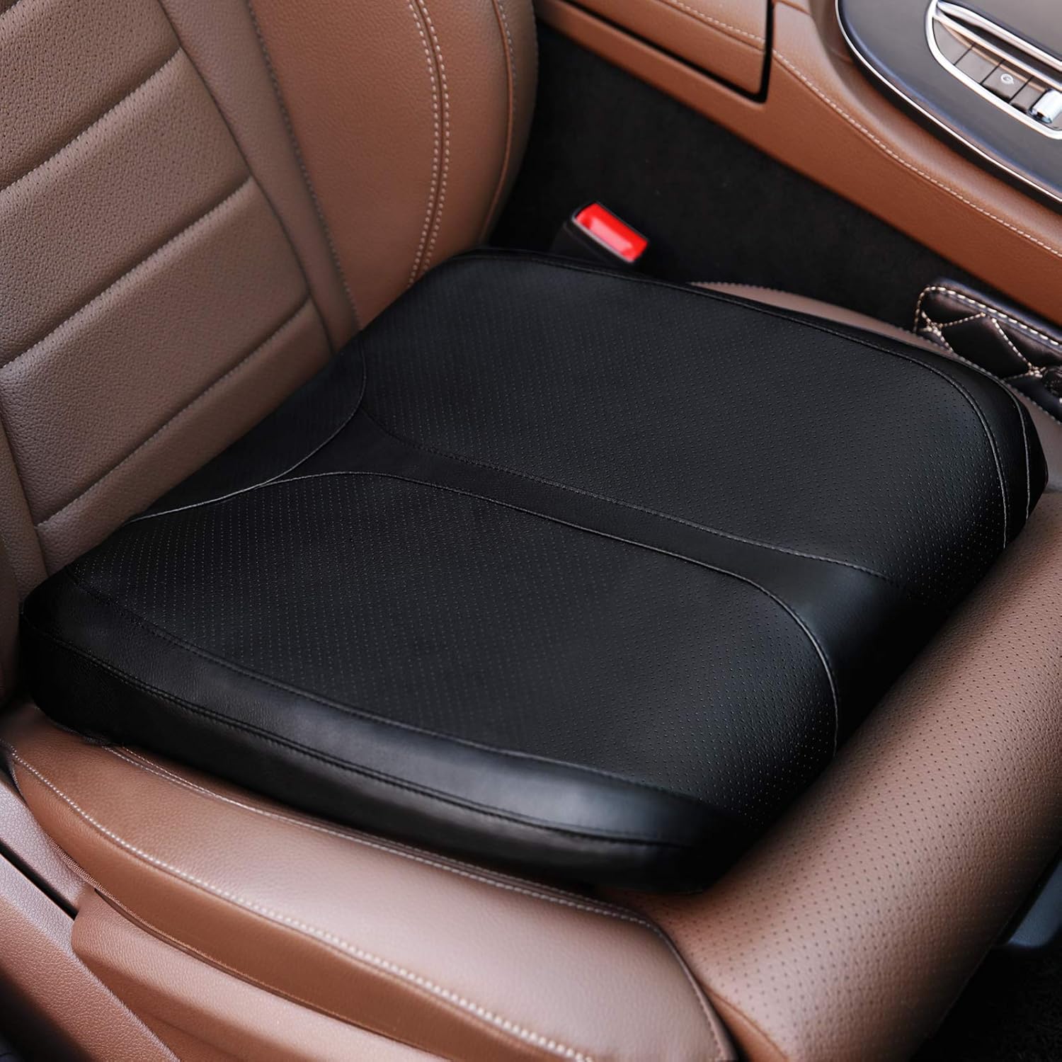 Leather Car Memory Foam Heightening Seat Cushion for Short People Driving