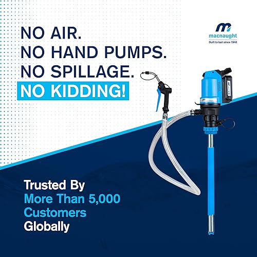 Miniatura 4 de Macnaught BOP - Bombas de aceite a pilas  16 a 55 galones, manguera de 5 pies, boquilla bajo demanda  para aceite, ATF, refrigerante, líquidos