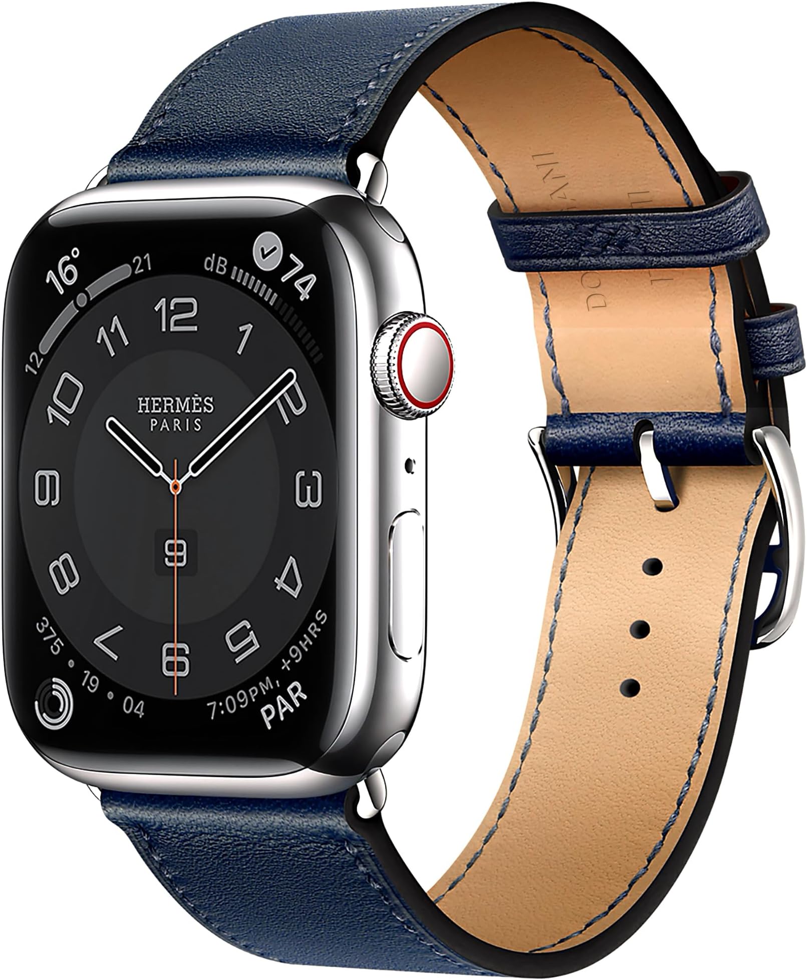 LB1 Leather Band for Apple Watch Bands Women Men Se Ultra 2 40mm 44mm 46mm 42mm 45mm 41mm 38mm 49mm Series 11 10 9 8 7 6 5 4 3 iWatch Strap Silicone Dark Blue