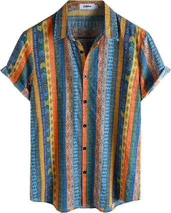  Mens Casual Hawaiian Shirt Short Sleeve Button Down Beach Shirts