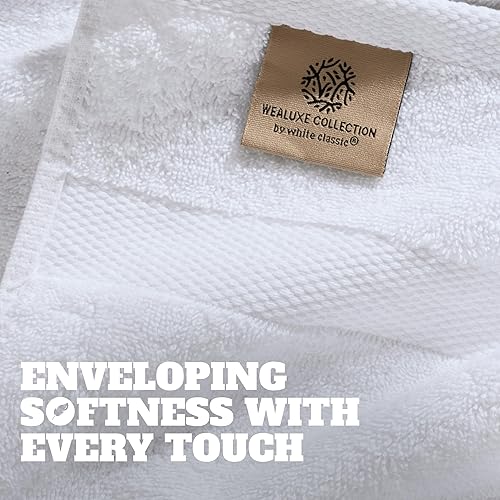 Miniatura 156 de Wealuxe - Toallas de baño blancas de 27 x 54 pulgadas, juego de toallas de algodón para baño, hotel, gimnasio, spa, suaves, extraabsorbentes