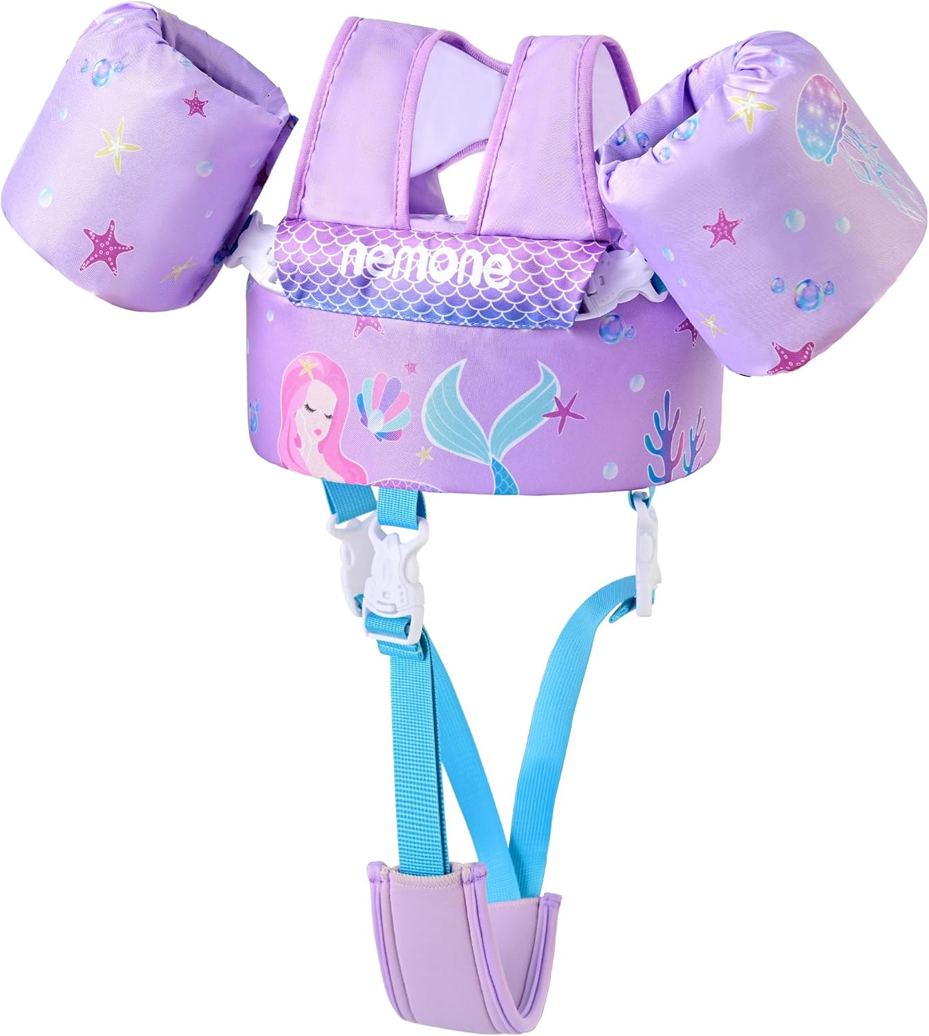 Nemone Toddler Swim Vest for 22-70 lbs Kids Floaties Swim Jacket with Arm Water Wings for Girls Boys 1 2 3 4 5 6 7 Years Old Beach Pool 20 30 40 50 60 66 Pounds Puddle Jumper