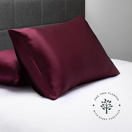 Miniatura 3 de Funda de almohada de lujo Fishers Finery de 0,8 pulgadas. 100% pura seda de morera sello Good housekeeping aprobado., Burgundy