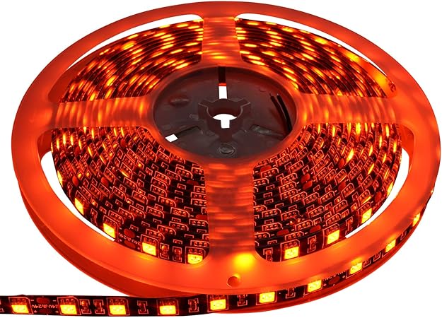 Amazon Ledテープライト 24v 防水 両端子 5メートル 3チップ オレンジ色 黒ベース Ledテープ 車 バイク