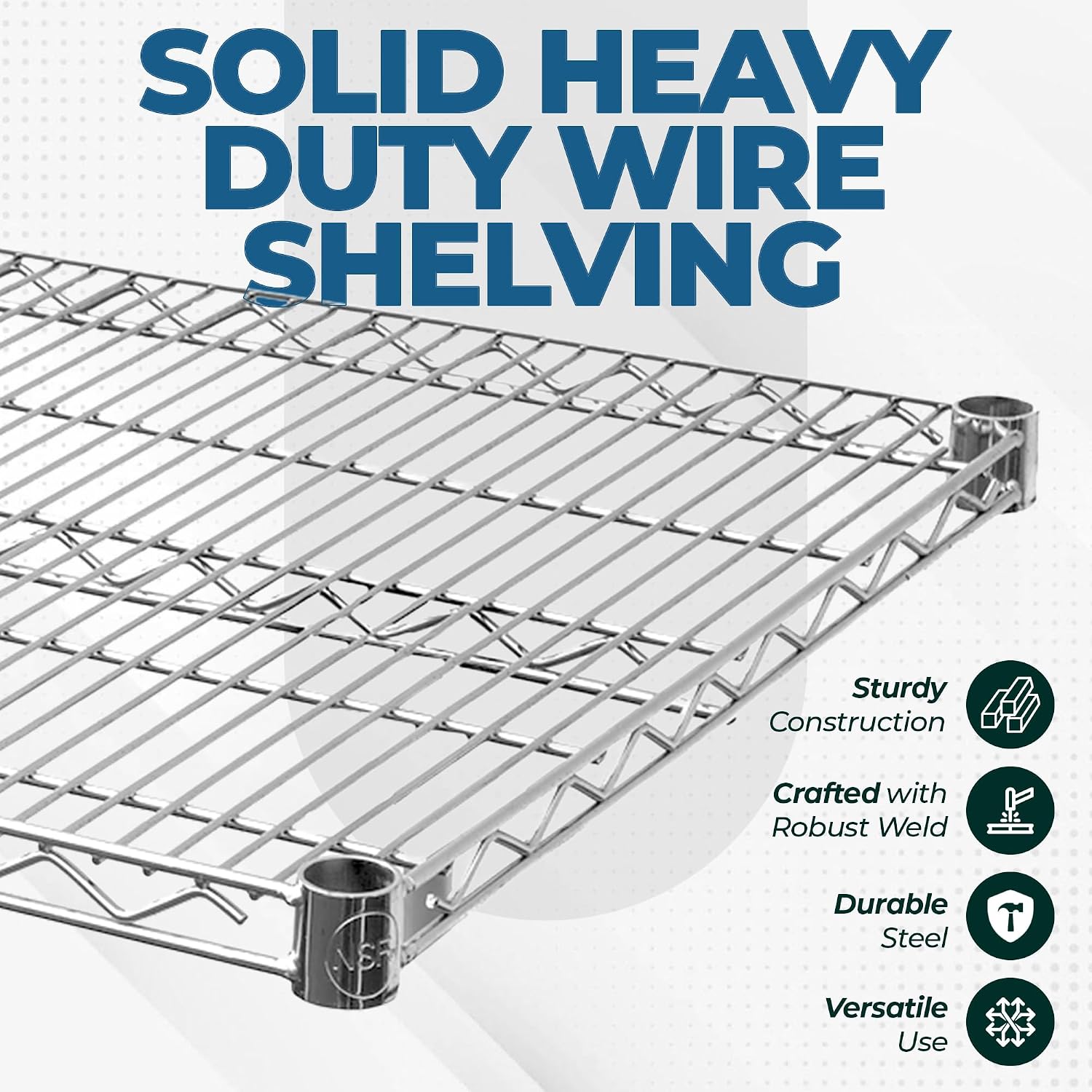 42"x18" Heavy Duty Chrome Wire Shelf, NSF Adjustable