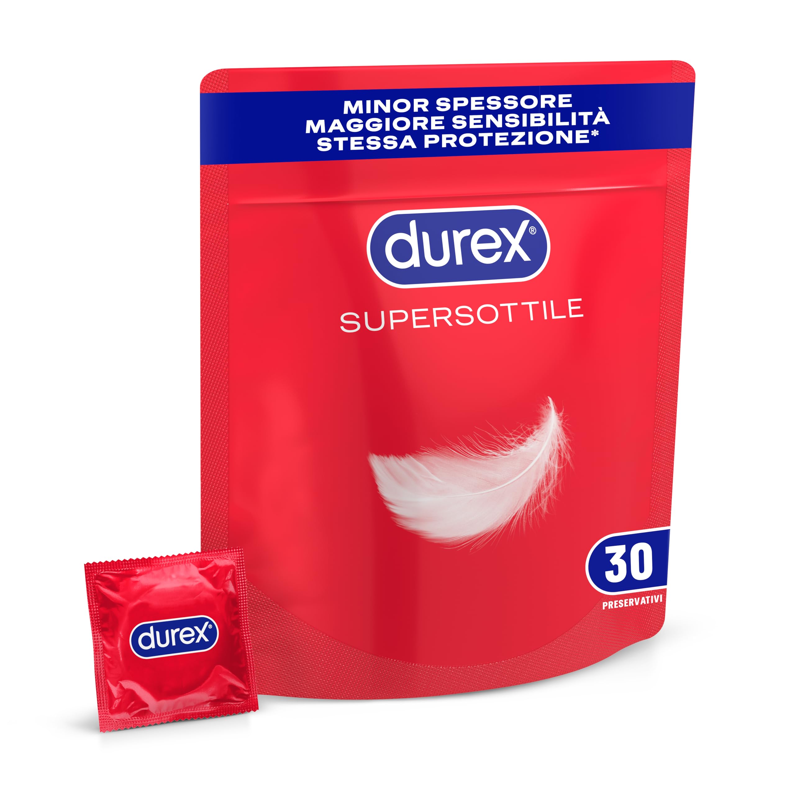 Durex SuperSottile, Preservativi Ultra Sottili Vestibilità Regular, Formato Convenienza, Vestibilità Regular, 30 Profilattici - 2