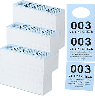 Clabby 1500 Pcs Blue Small Coat Check Tickets Colored Paper Coat Room Check Tags Multi Color Room (Set of Blue)