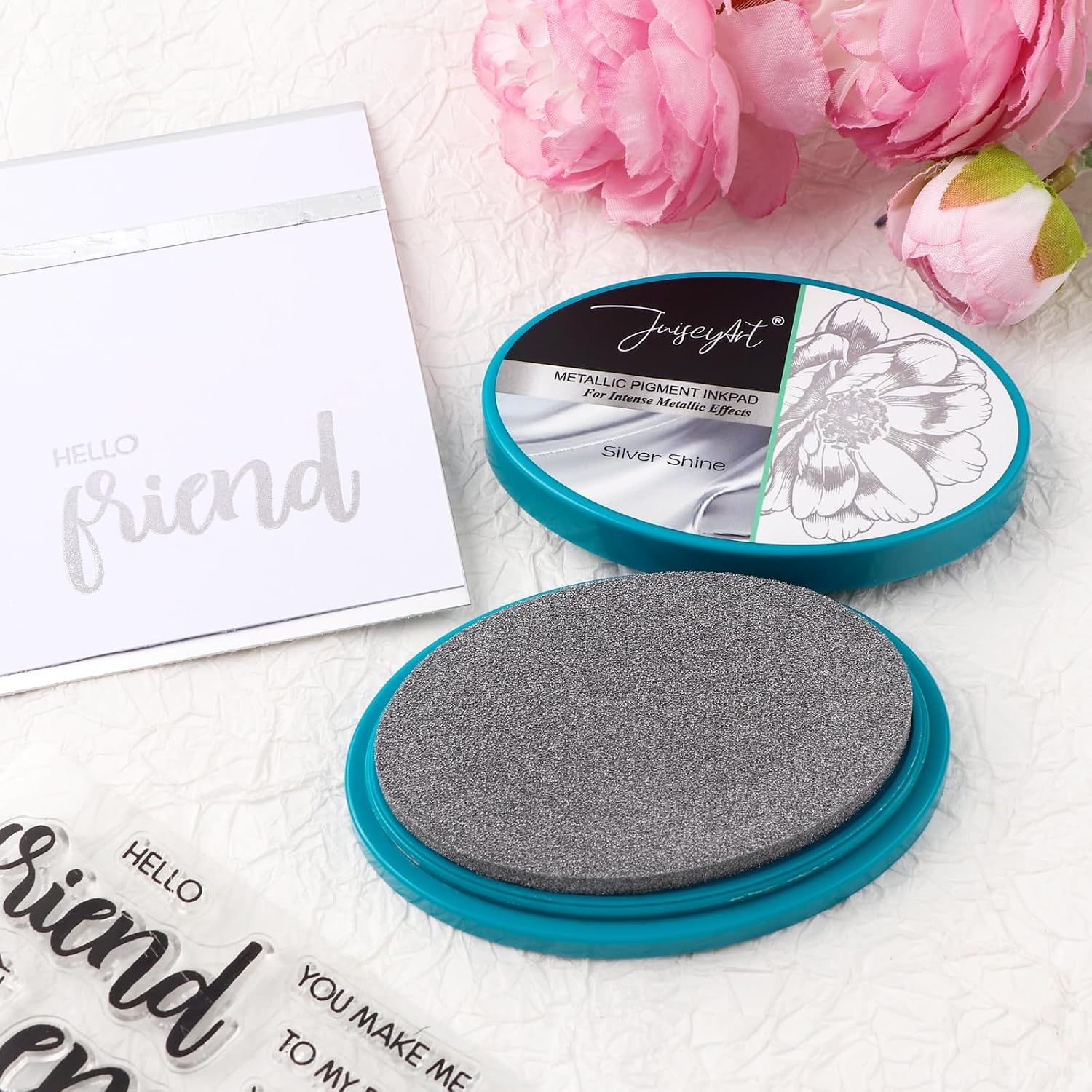 Metallic Pigment Ink Pad for Stamps, Stamp Pad, Ink Pads for Rubber Stamps, Card Making, Wedding Cards, Wedding Invitation, Scrapbooking Supplies, Embossing Ink, Permanent Ink Pads