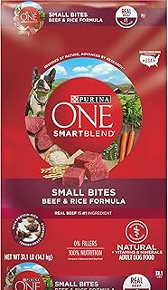 Purina ONE SmartBlend - Alimento seco para perros de carne y arroz para adultos