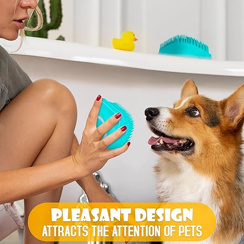Miniatura 8 de Cepillo de baño para perros y gatos, 2 unidades, cepillo de baño de silicona para perros, cepillo de aseo para gatos, cepillo de masaje exfoliante