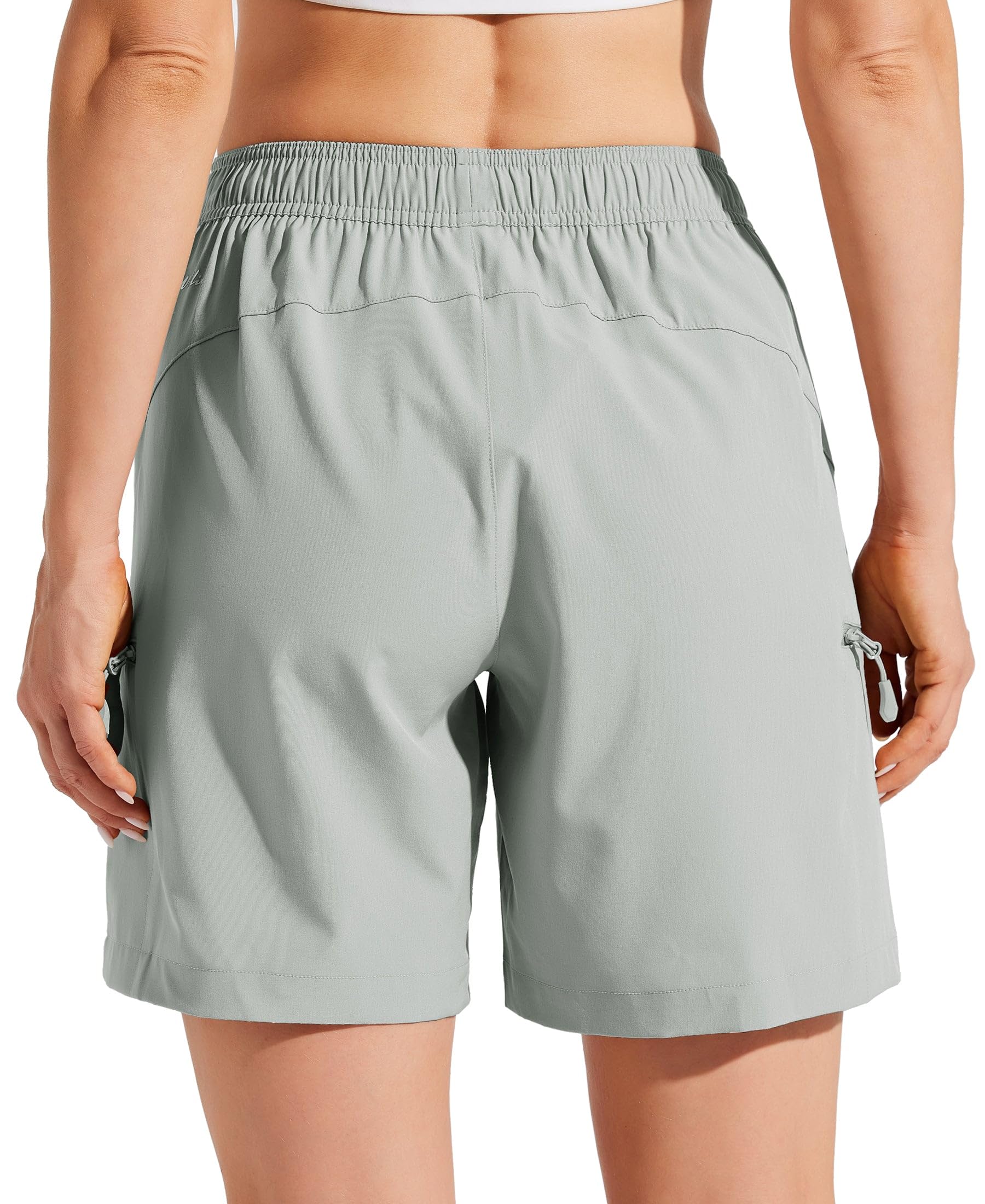 WILLIT Pantalones cortos cargo para mujer, de secado rápido, para senderismo, activos, ligeros, deportivos, de verano, con bolsillos