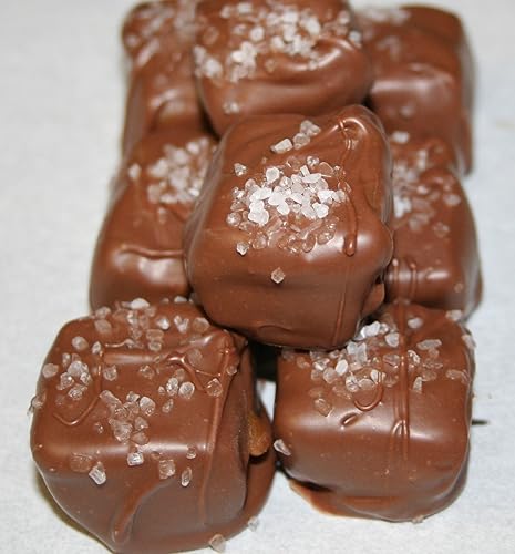 Vista 4 de Caramelos de chocolate negro con sal marina - Garantía sin derretimiento (1 libra)
