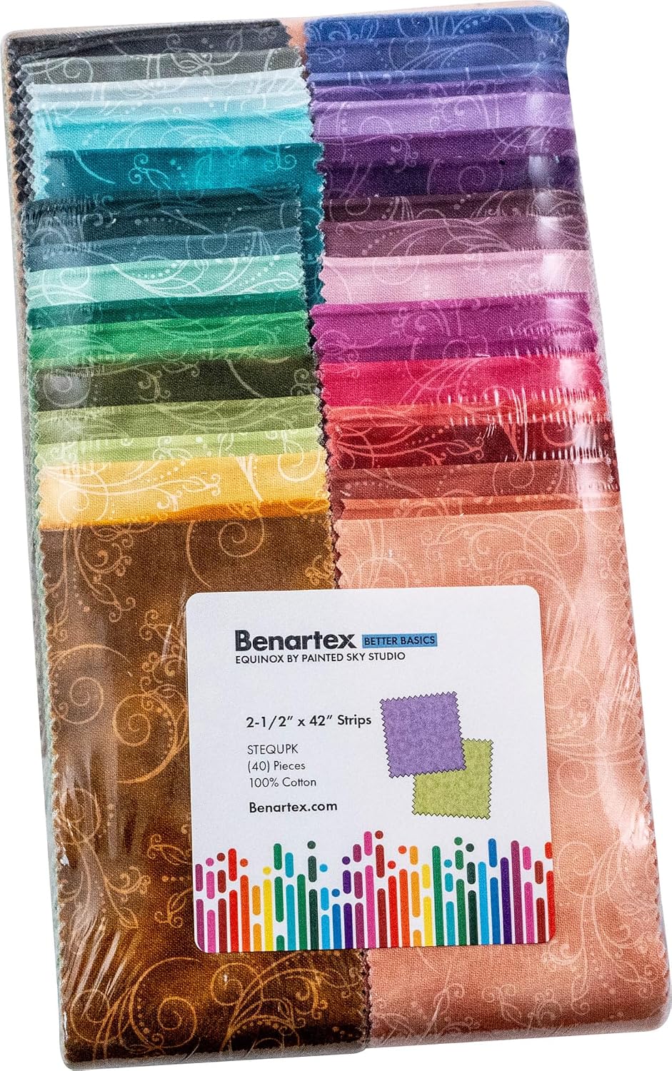 Painted Sky Studio Equinox Strip-Pies 40 2.5-inch Strips Jelly Roll Benartex