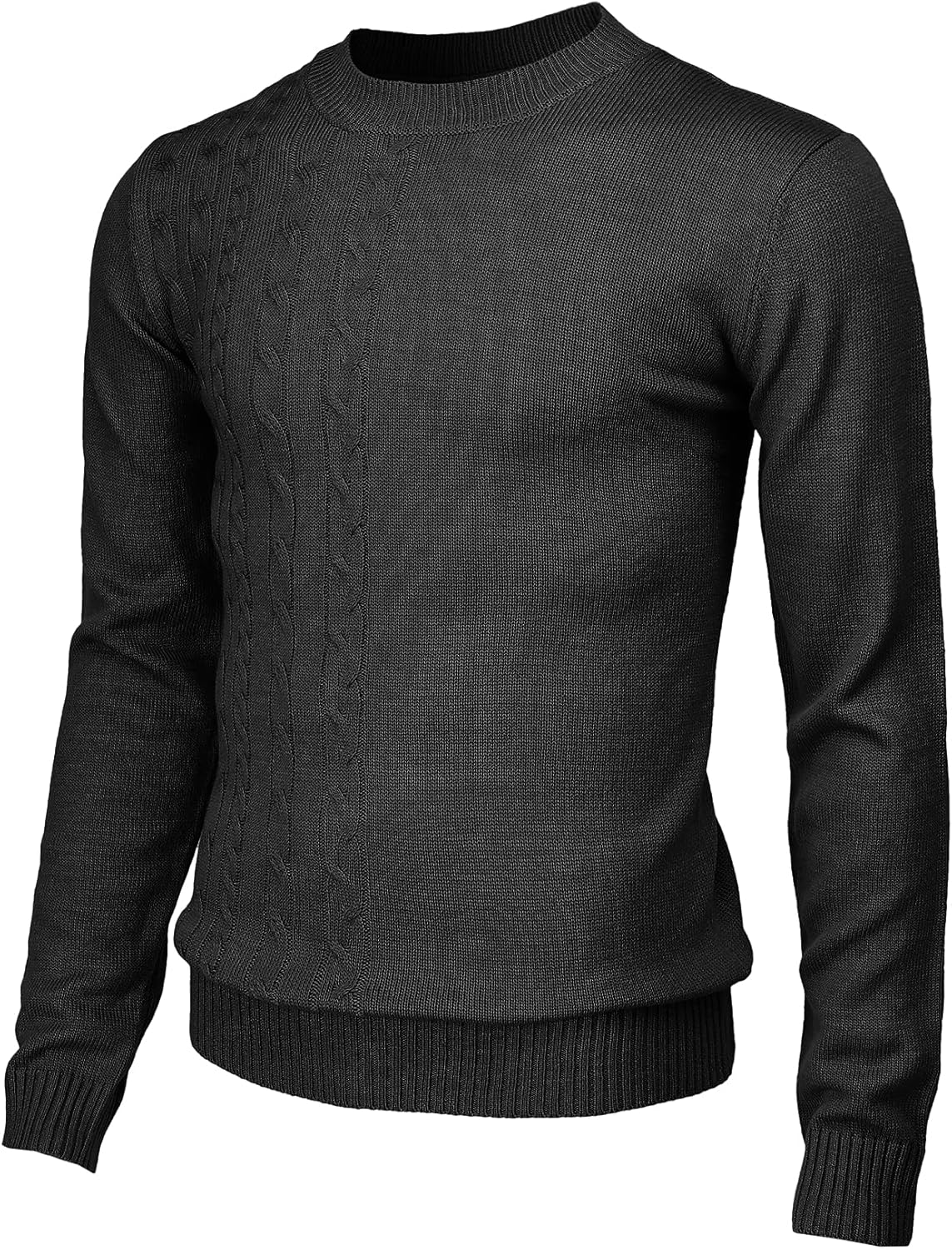 H2H Mens Casual Slim Fit Pullover Sweaters Knitted Long Sleeve Basic Designed Small Cmoswl074-black