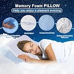 Oreiller cervical pour le cou et les épaules, oreiller en mousse à mémoire refroidissante pour dormir, oreiller de soutien cervical pour dormeurs sur le côté, le dos et le ventre, taille standard, oreiller mousse mémoire