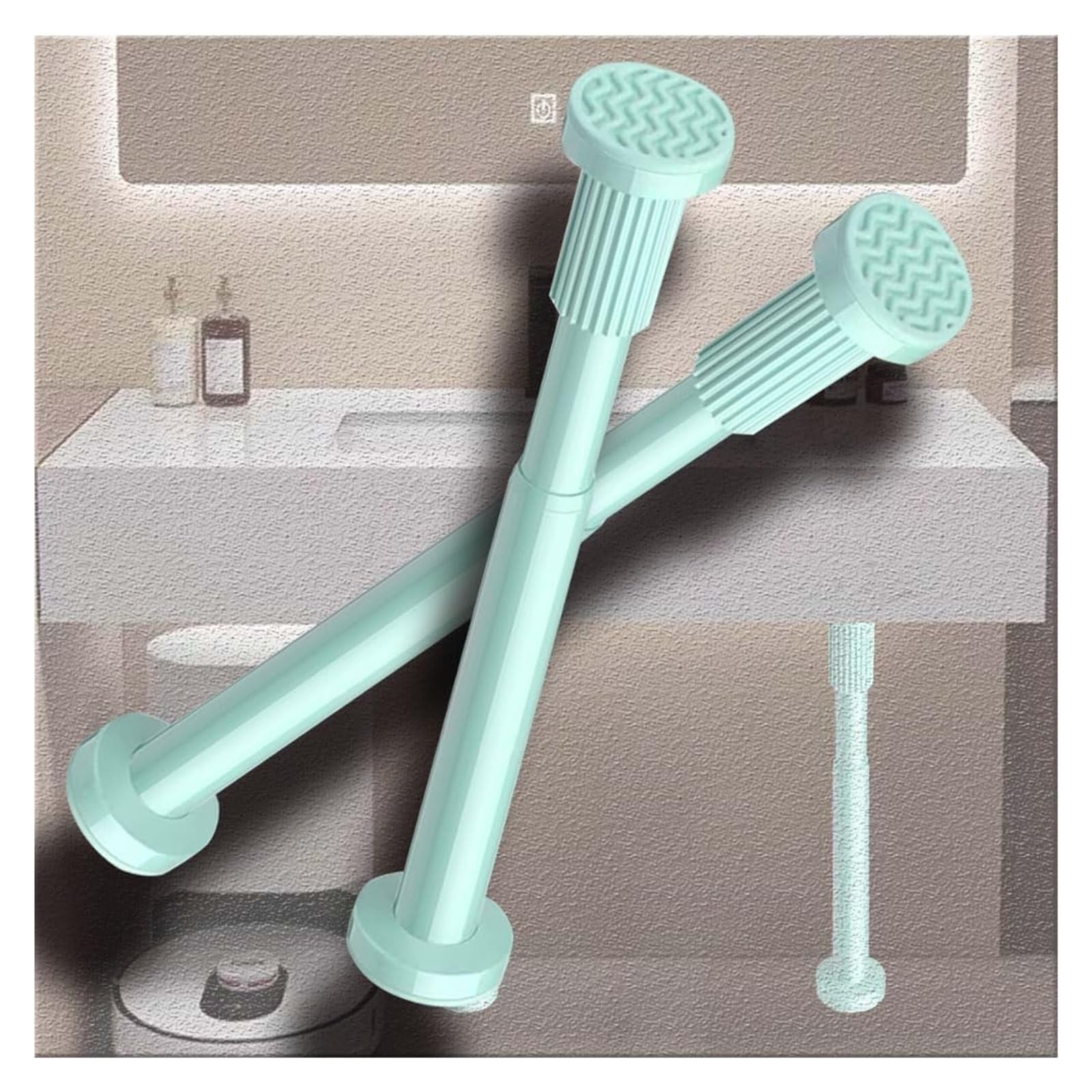 Zxgrfdefa Grün Sink Support Legs, Telescopic Support Poles For Sink Cabinet Furniture Legadjustable Curtain Rod Undermount Brackets(,2*H 110 190Cm/43" 75")
