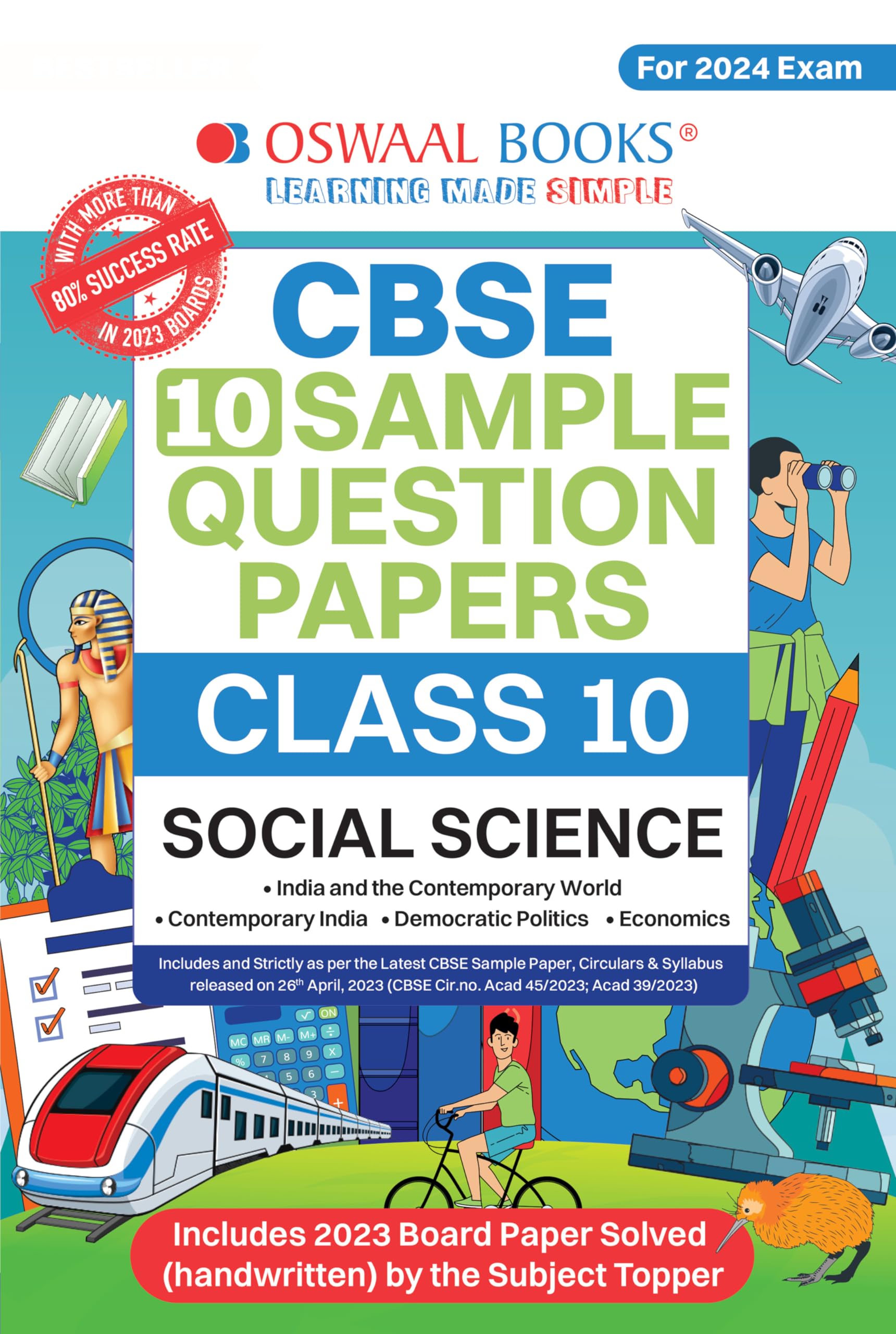 Oswaal CBSE Sample Question Papers Class 10 Social Science Book (For Board Exams 2024) | 2023-24