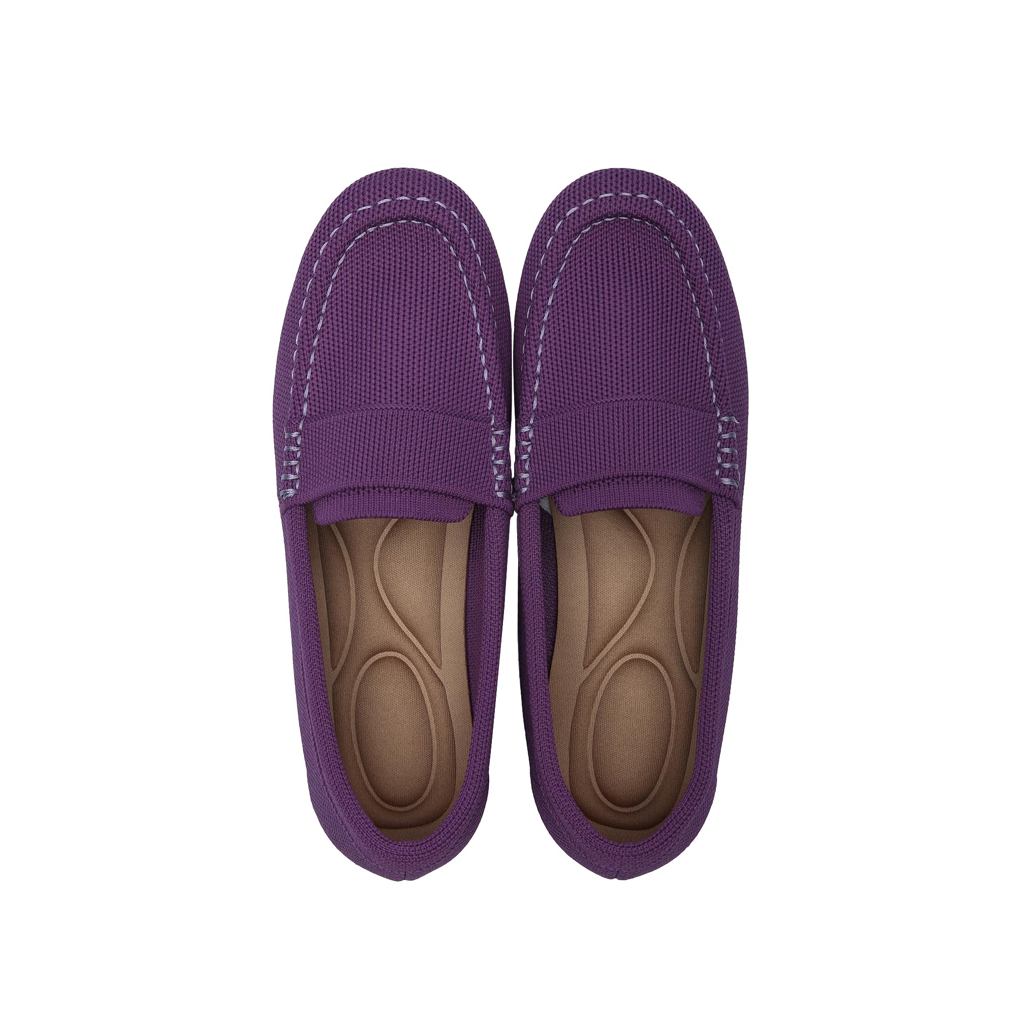 Women's Lightweight Knitted Loafers Casual Flat Shoes Comfortable Boat Shoes Flat Bottomed Breathable Shoes