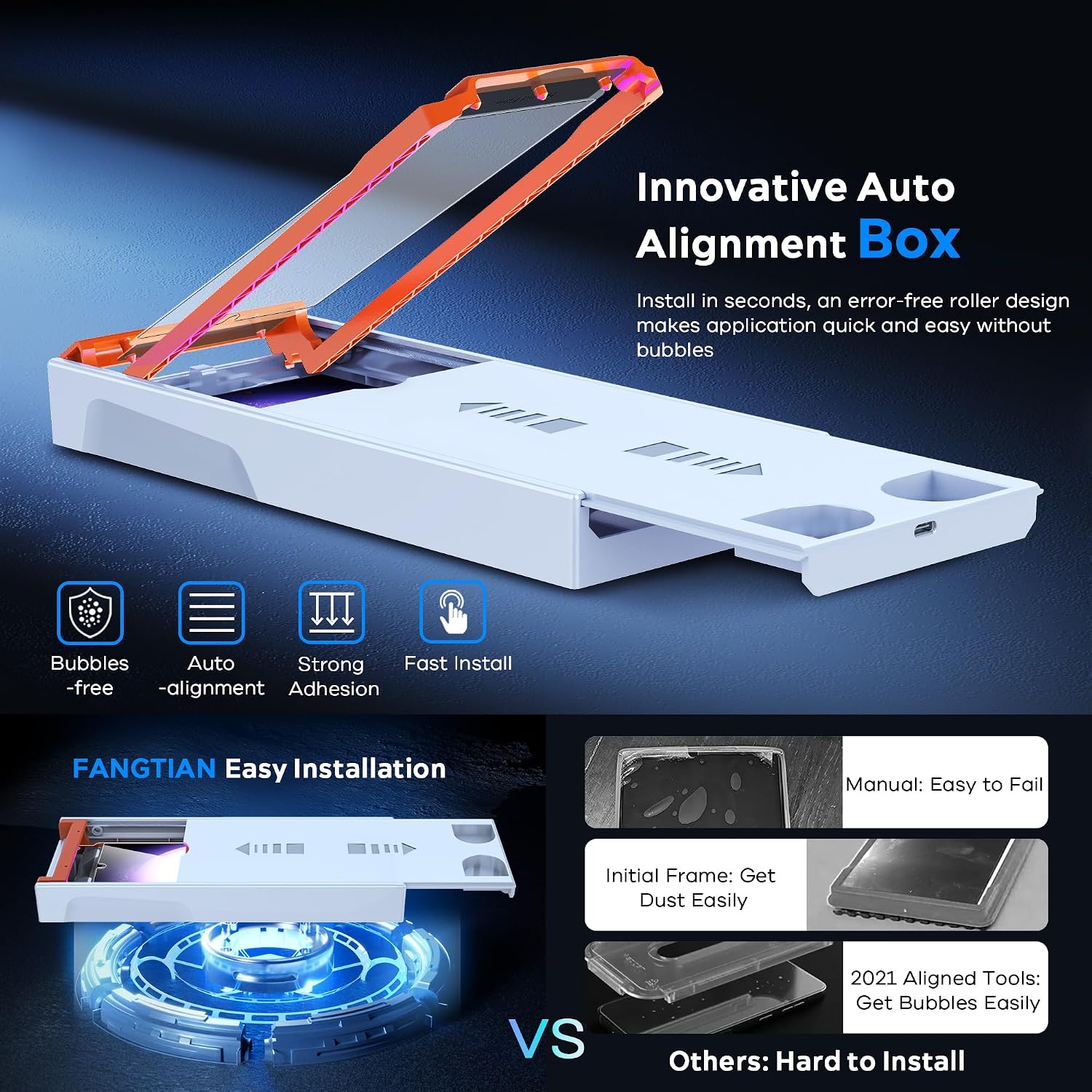 FANGTIAN 3-Pack for Samsung Galaxy S23 Ultra/S22 Ultra Screen Protector [Auto Alignment] - Film for S23 Ultra Screen Protector-[Easy Installation][Fingerprint Compatible][Not Glass][6.8Inch] thumbnail