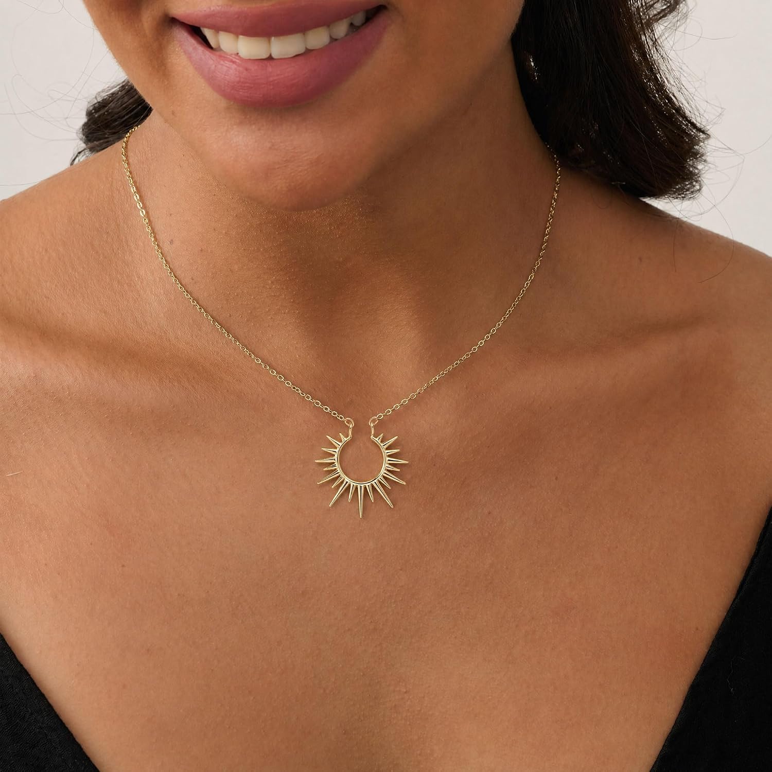 Necklace for Women - 14K Gold Plated Sun Necklace, Summer Vintage Spiral Sunshine Pendant Necklaces for Women Trendy, Dainty Jewelry Gift