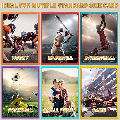 Miniatura 5 de 600 fundas para tarjetas para tarjetas intercambiables, 6 colores suaves para tarjetas estándar, apto para MTG, tarjetas de fútbol, tarjetas
