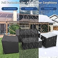 Vista 6 de STARTWO - Funda impermeable para muebles de exterior, juego de 4 piezas para sofá de patio, sillas de césped, mesa de café, a prueba de viento