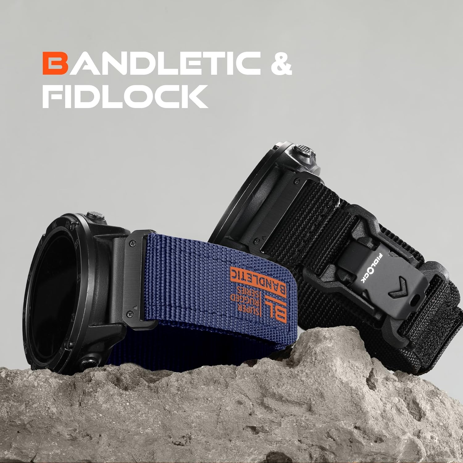 Bandletic Compatible with Garmin Fenix 6X Pro Band - 26mm Quick Fit Rugged Strap with Magnetic Fidlock V-Buckle for Fenix 8 51mm/7X/7X Pro/6X/5X/5X Plus/3 HR/Tactix/Enduro/Instinct 2X/Quatix 3 6X 7X
