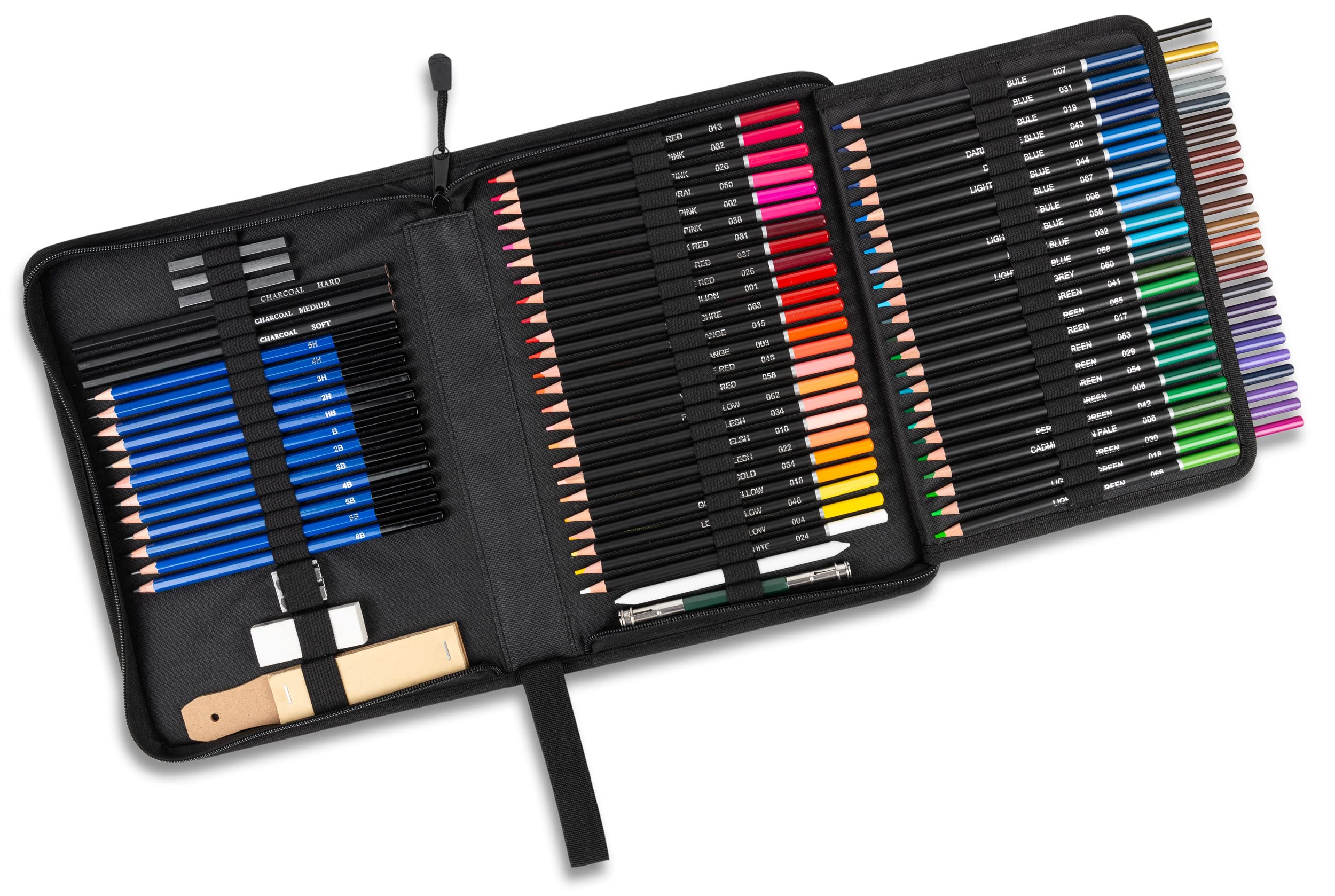 Artistiq Art - Buntstifte, Professionelles Kunstset 96in1 Buntstifte für Erwachsene, Skizzenstifte und mehr - Malset Skizzierstifte Set Bleistifte für Skizzieren und Zeichnen Profi Art