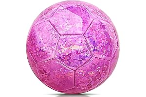 Sparkling Pink Size 4 Soccer Ball for Kids Ages 4 to 12:...