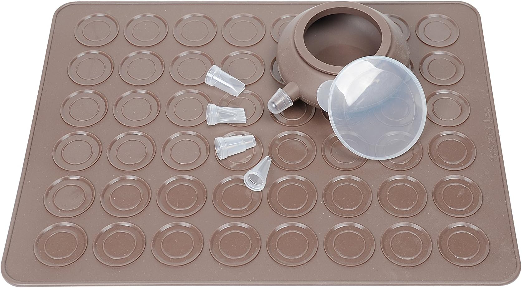 Vigorlife Macaron Making Set 48 - Capacity Nonstick Macaron Silicone Baking Mats Cakes Mould Includes Trays Bakeware Decorating Pen Icing Tips and 4 Nozzles-Cup Cake Muffin Pastry Cream Icing