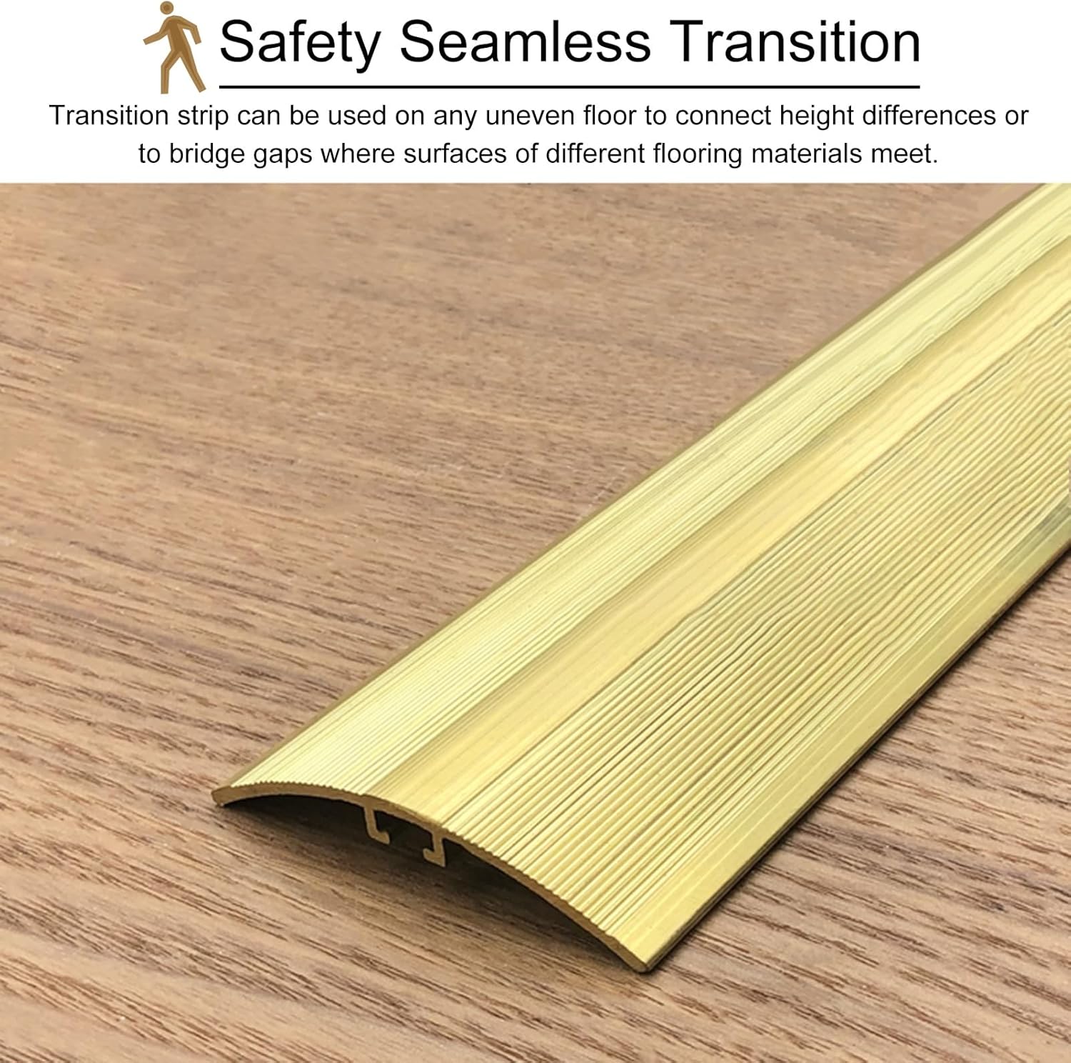 Threshold Strip Solid Brass Doorway Threshold Transition Strip, Non-Slip Flooring Gap Connecting Bar, Edging Trim for Vinyl/Tile/Laminate Floors (Size : W-60mm(2 3/8"))
