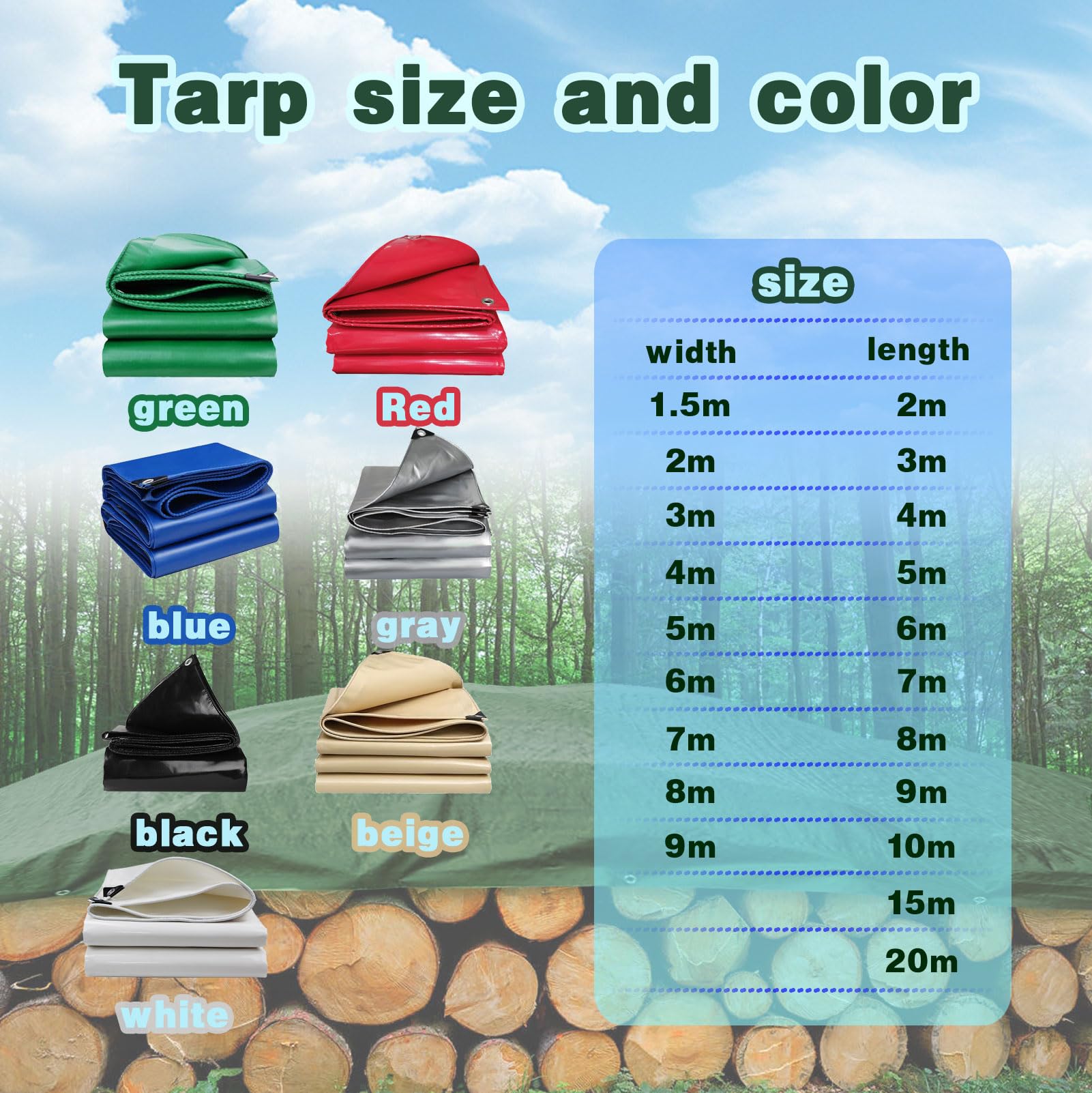Bâche imperméable de qualité supérieure 400 g/m² - Bâche de construction robuste et bâche de sol multifonction pour camping (x 15 m, rouge) - Idéale pour le jardin en fourrure et l'extérieur