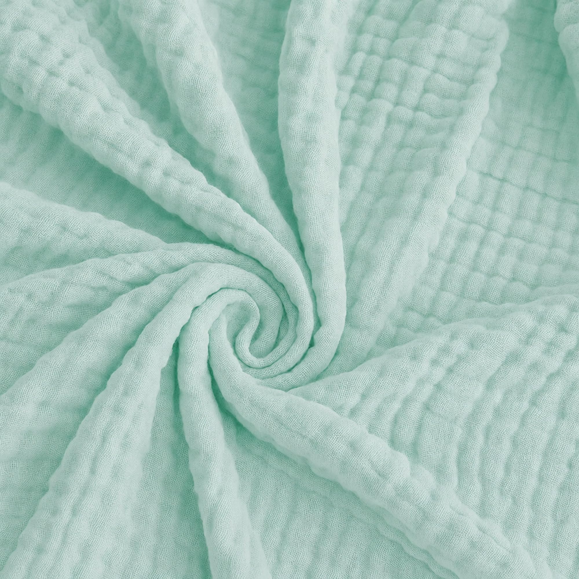 Generisch Coperta in mussola per adulti, morbida coperta in cotone rinfrescante, leggera e traspirante in stile boho, coperta in garza per tutte le stagioni (1, verde, 200 x 230 cm)