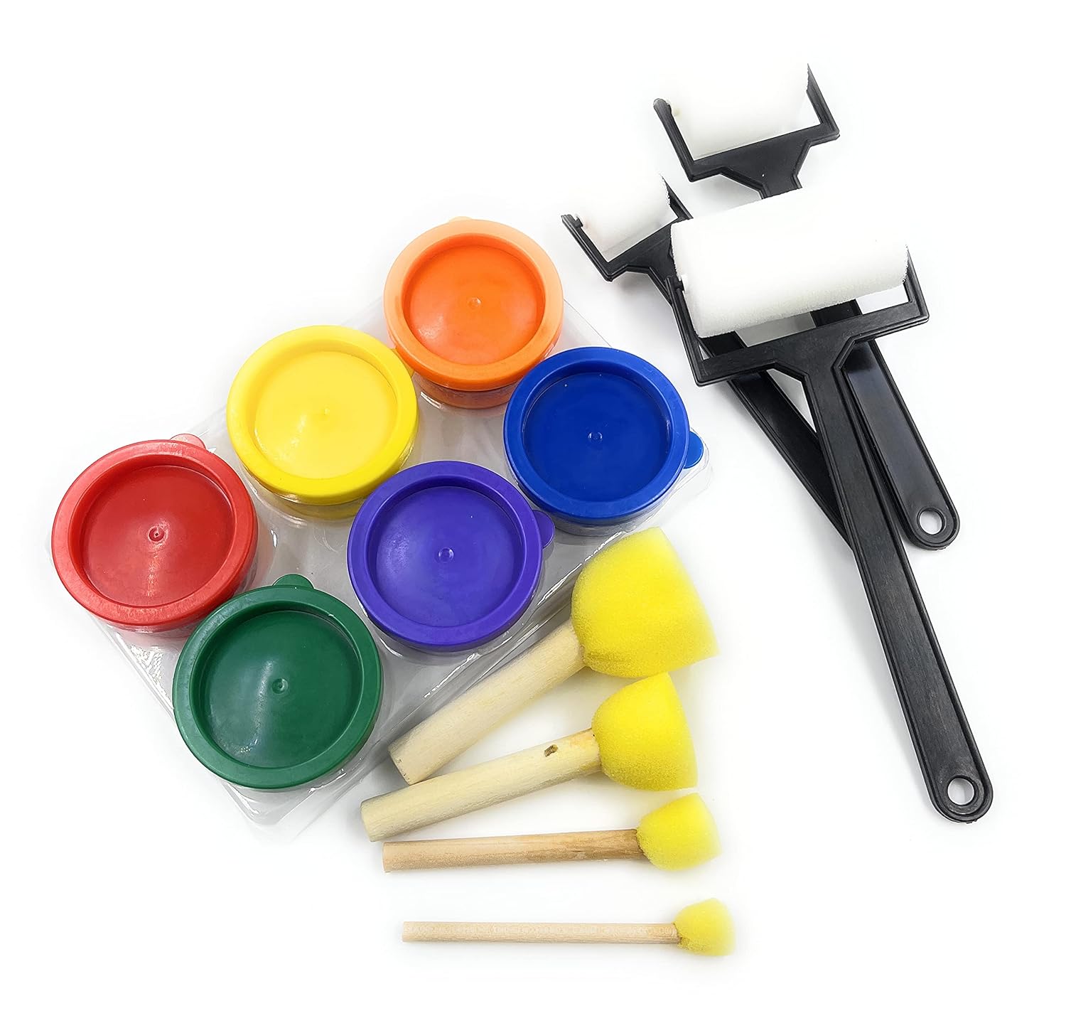 Buy Imicreate 6 Pcs Finger Paint with Sponge Brushes, non toxic Smooth