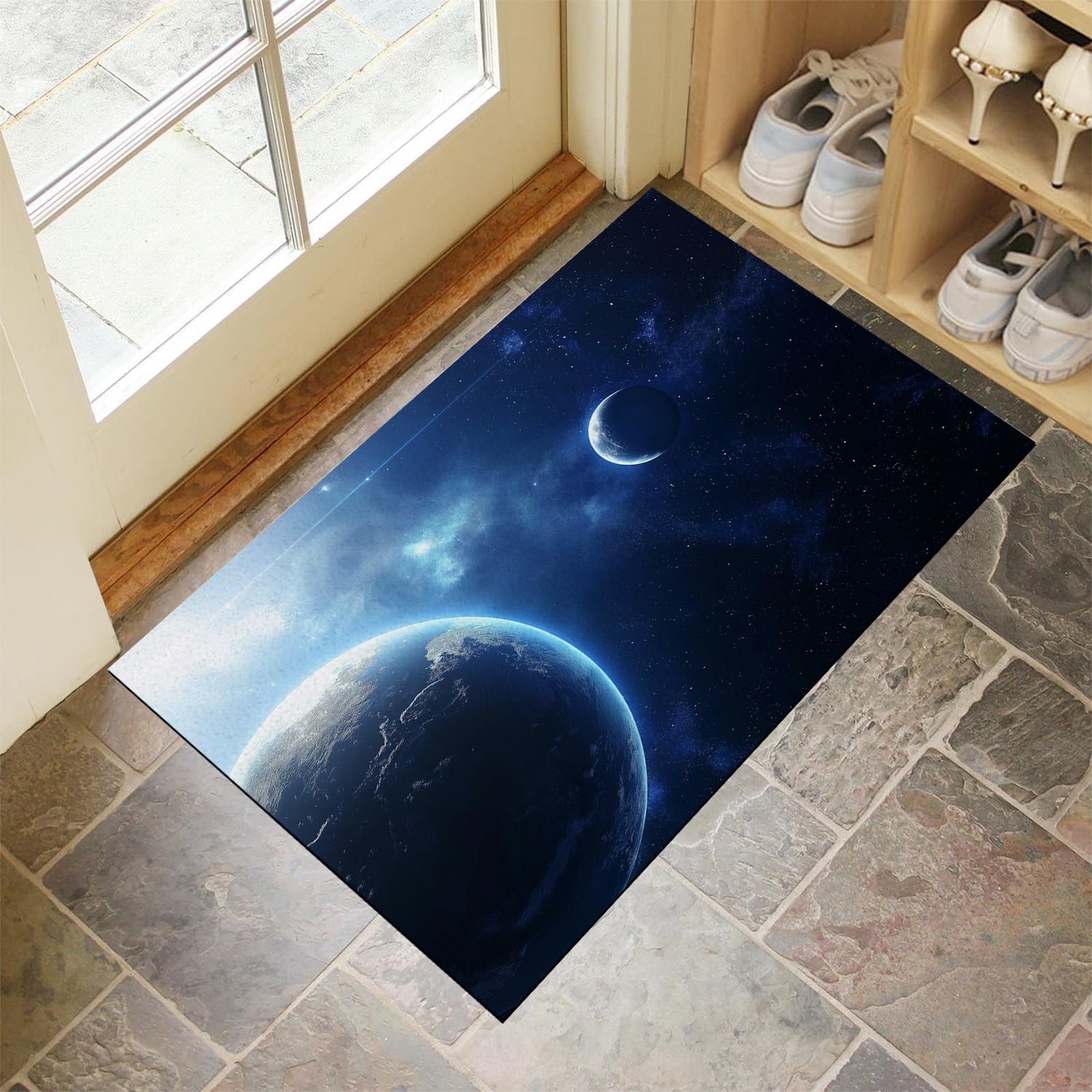 Tapis lavable résistant de 40x60cm au design planète céleste