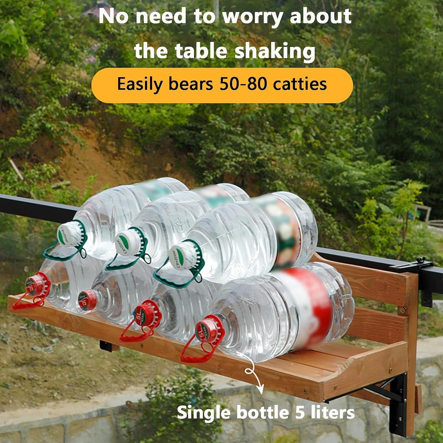 Balcony Railing Hanging Table, Creative Leisure Bar, Small Foldable Home Guardrail Hanging Table, Balcony Small Tea Table, Computer Bar Table, Outdoor Railing Table, Suitable for Outdoor Placement(Car